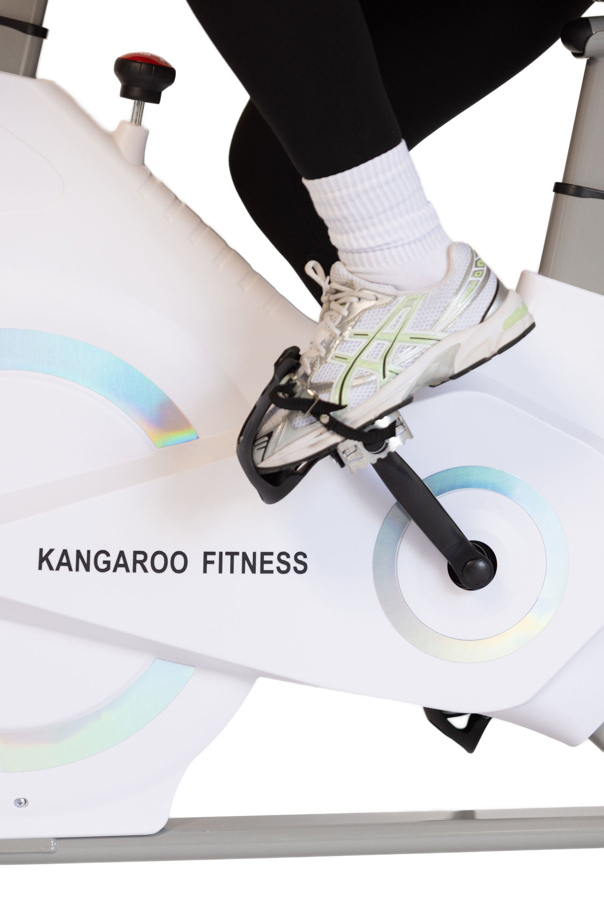 Kangaroo Fitness Magnetic Friction Spin Bike (White) - 150kg Weight Limit