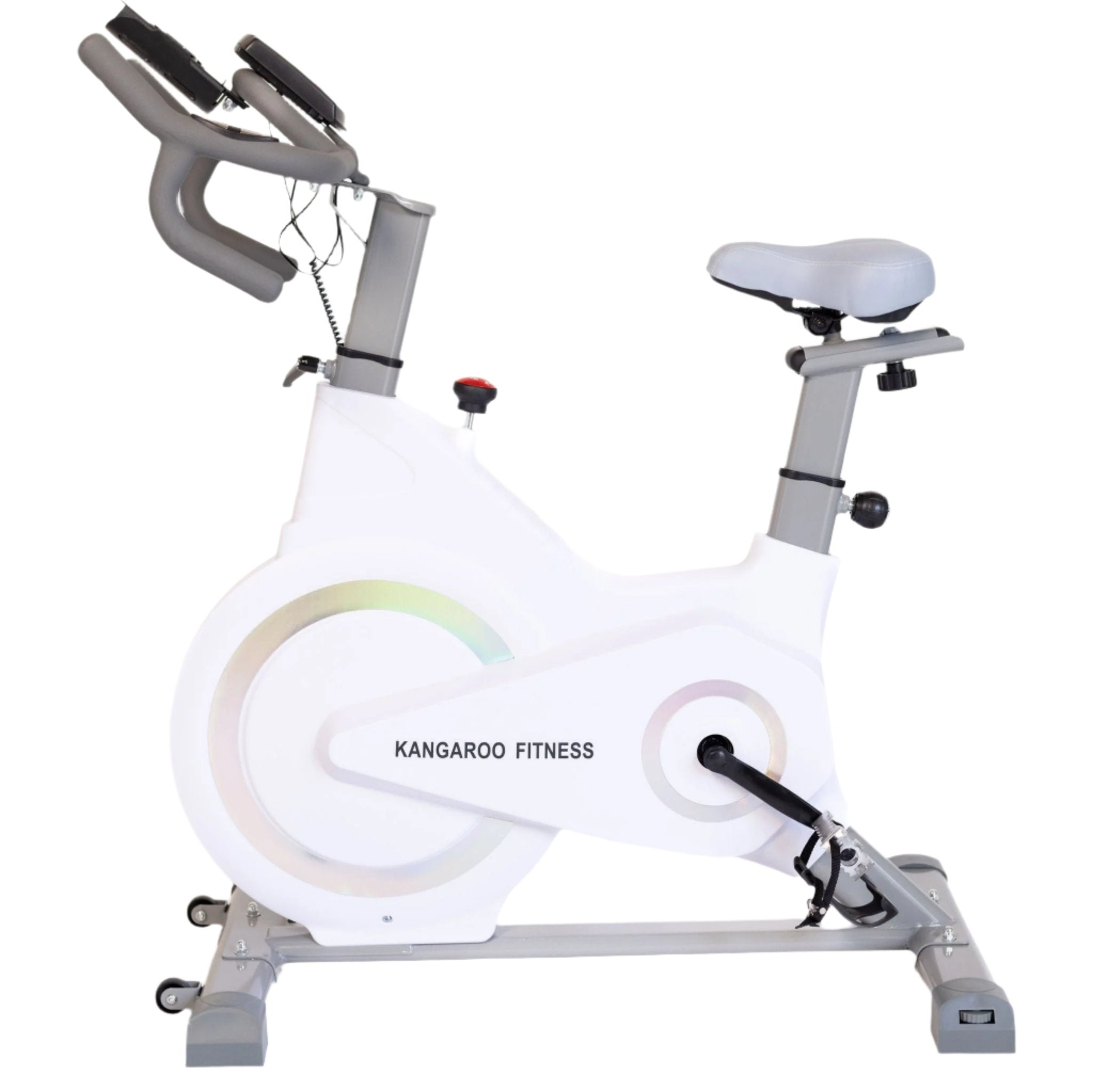 Kangaroo Fitness Magnetic Friction Spin Bike (White) - 150kg Weight Limit