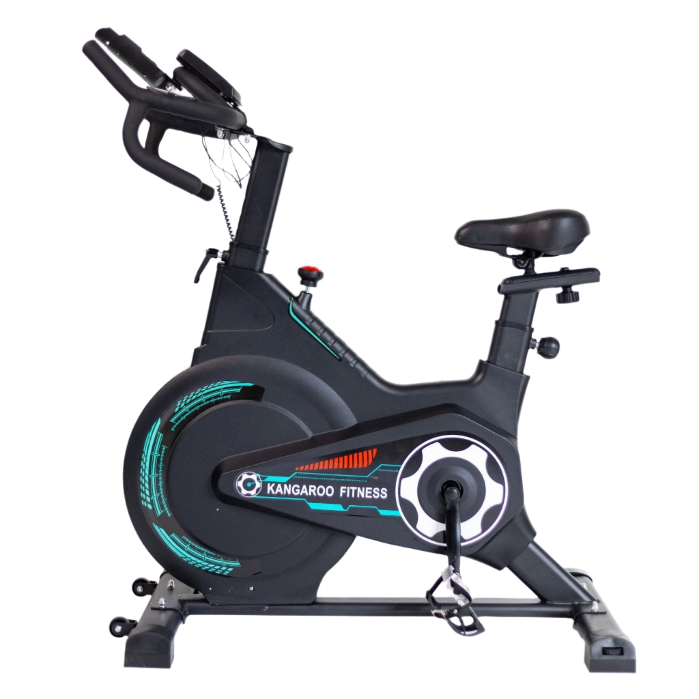 Kangaroo Fitness Magnetic Friction Spin Bike (Black Green) - 150kg Weight Limit